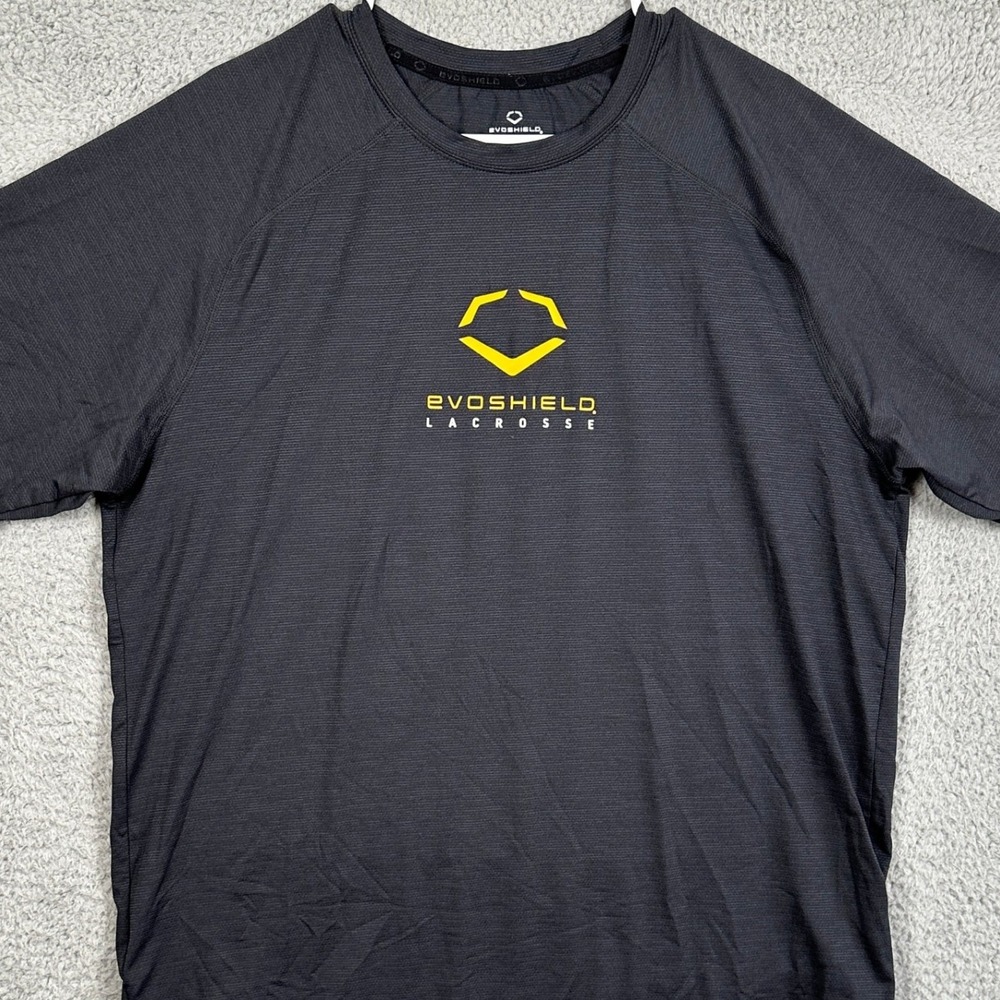 Evoshield Lacrosse Shirt Athletic Men XL Black Shot Sleeve Performance Stretch